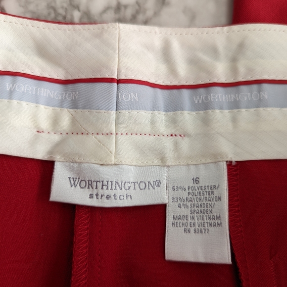 Women's Plus Size Red Worthington Dress Pants Size 16 - Picture 4 of 8